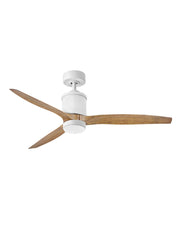 Hover 60" Outdoor Smart Ceiling Fan with Light in Matte White / KOA