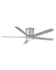 Vail Flush 52" Outdoor Smart Ceiling Fan with Light in Brushed Nickel / Silver
