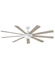 Turbine 80" Outdoor Smart Ceiling Fan with Light in Chalk White / Weathered Wood