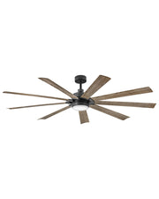 Turbine 80" Outdoor Smart Ceiling Fan with Light in Matte Black / Driftwood