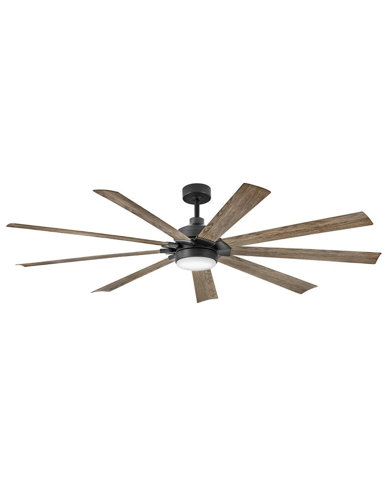 Turbine 80" Outdoor Smart Ceiling Fan with Light in Matte Black / Driftwood