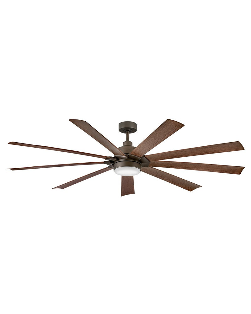 Turbine 80" Outdoor Smart Ceiling Fan with Light in Metallic Matte Bronze / Walnut