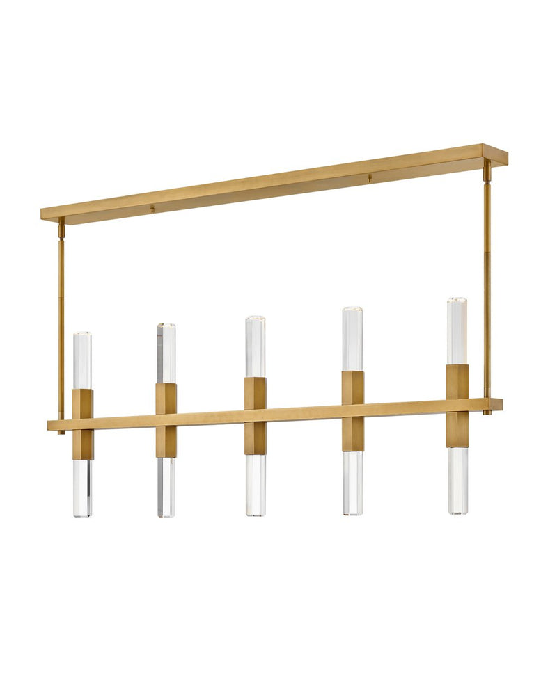 Cecily 54" LED Linear Chandelier in Heritage Brass