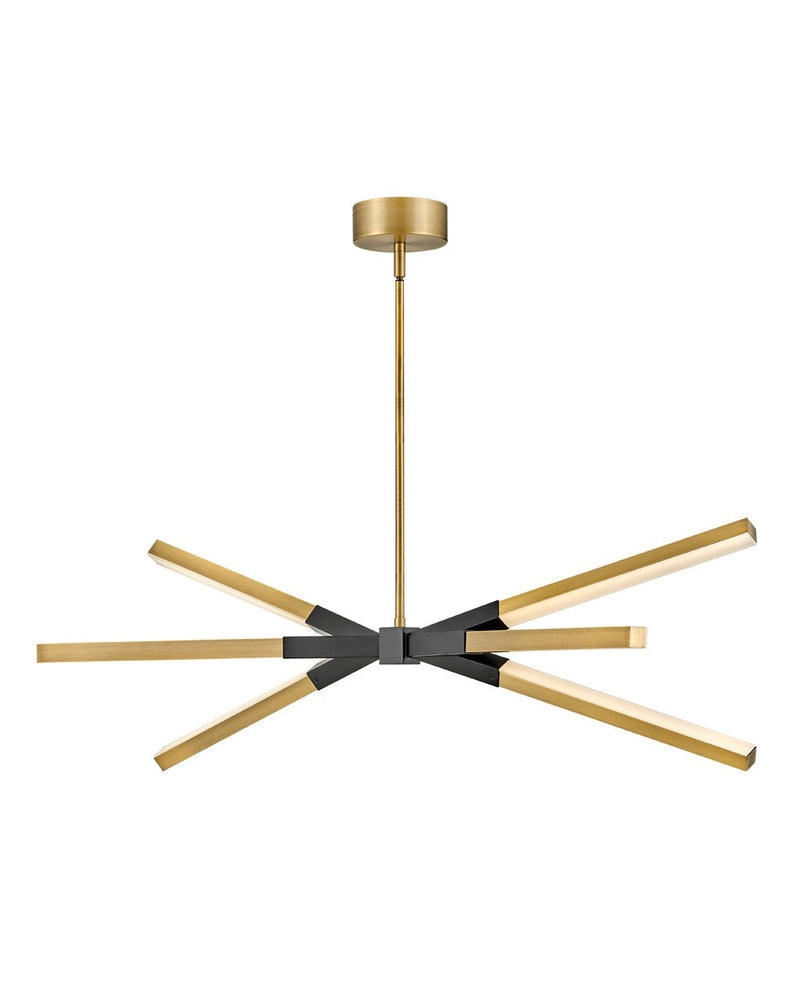 Rae Linear Chandelier in Lacquered Brass