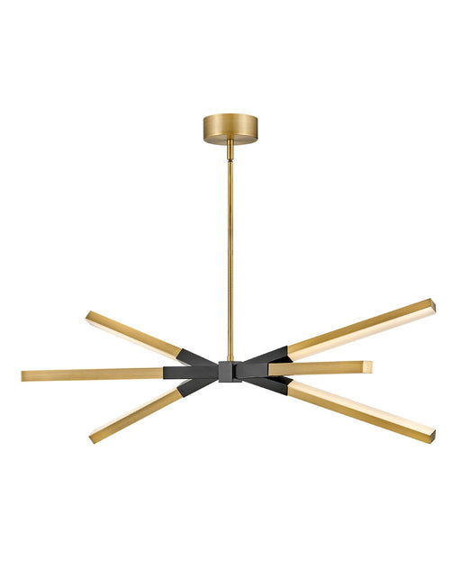 Rae Linear Chandelier in Lacquered Brass