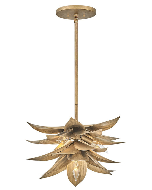 Agave 4-Light Pendant in Burnished Gold