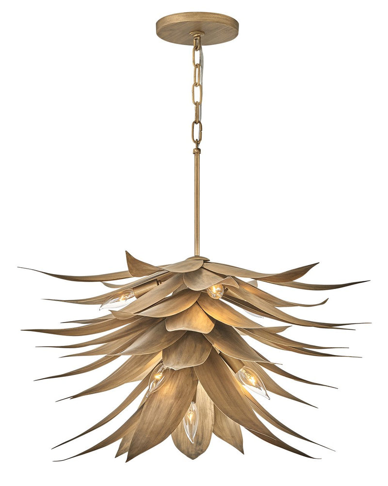 Agave 7-Light Pendant in Burnished Gold
