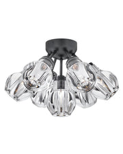 Elise 7-Light Semi-Flush Mount in Black