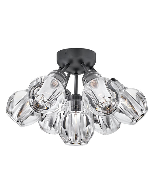 Elise 7-Light Semi-Flush Mount in Black
