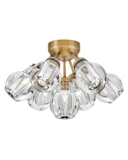 Elise 7-Light Semi-Flush Mount in Heritage Brass