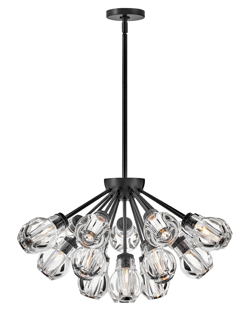 Elise 19-Light Chandelier in Black