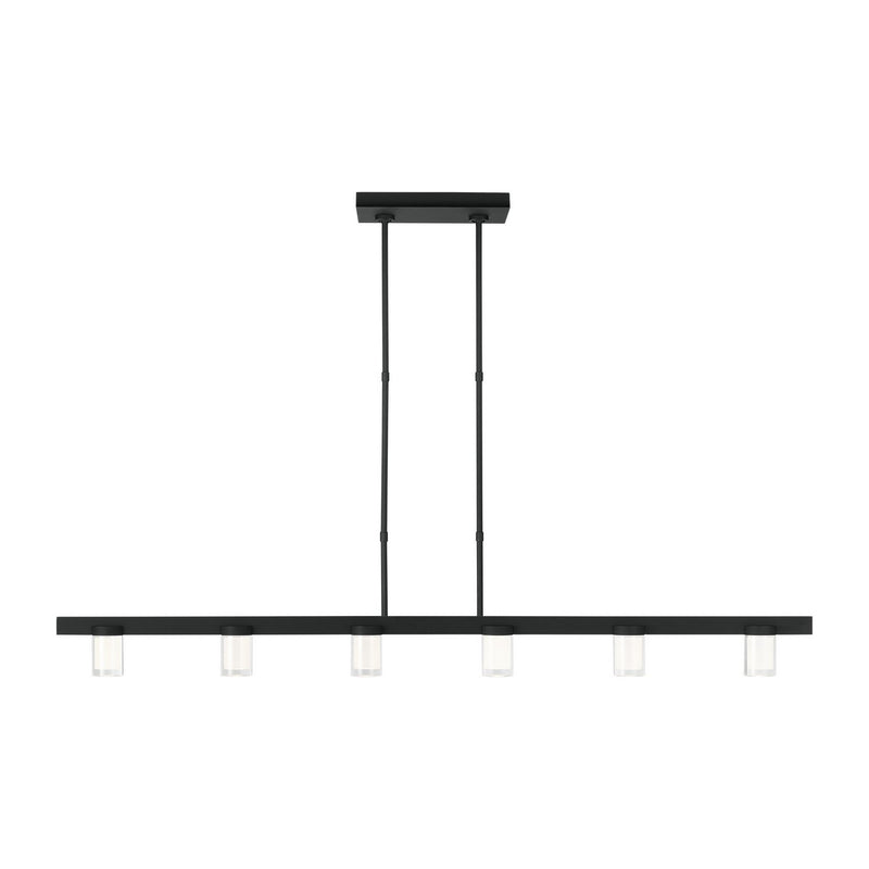Esfera Large 6-Light Linear Pendant in Nightshade Black