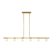 Esfera Large 6-Light Linear Pendant in Natural Brass