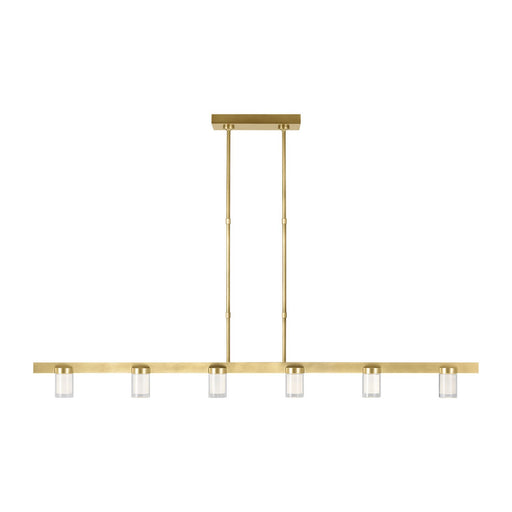 Esfera Large 6-Light Linear Pendant in Natural Brass