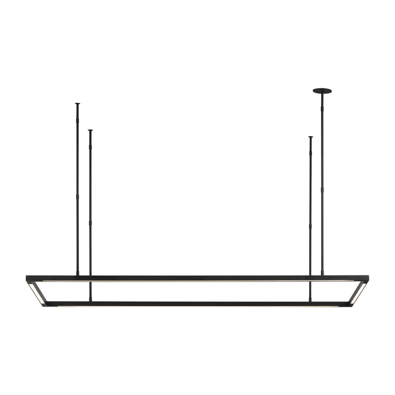 Stagger Halo 50 Linear Pendant in Nightshade Black