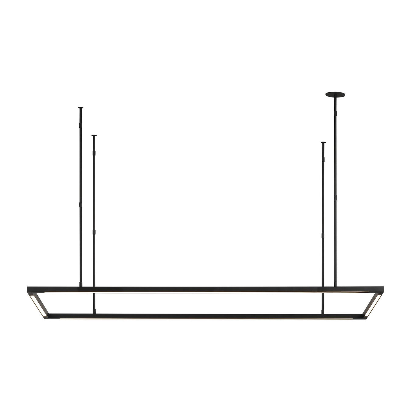 Stagger Halo 50 Linear Pendant in Nightshade Black