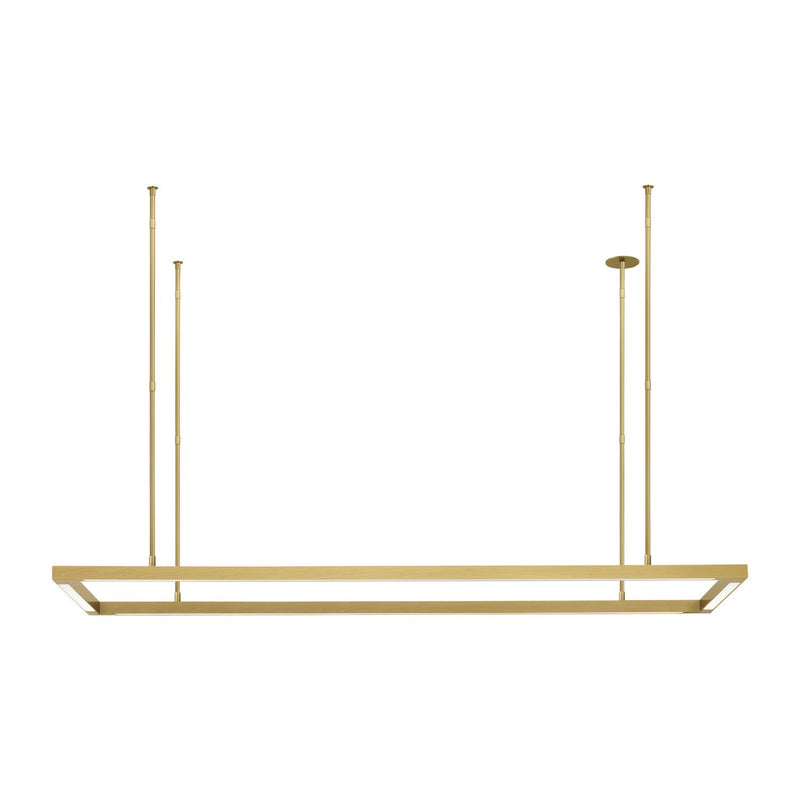Stagger Halo 50 Linear Pendant in Natural Brass