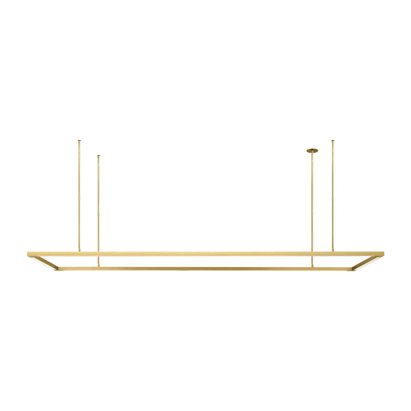 Stagger Halo 84 Linear Pendant in Natural Brass