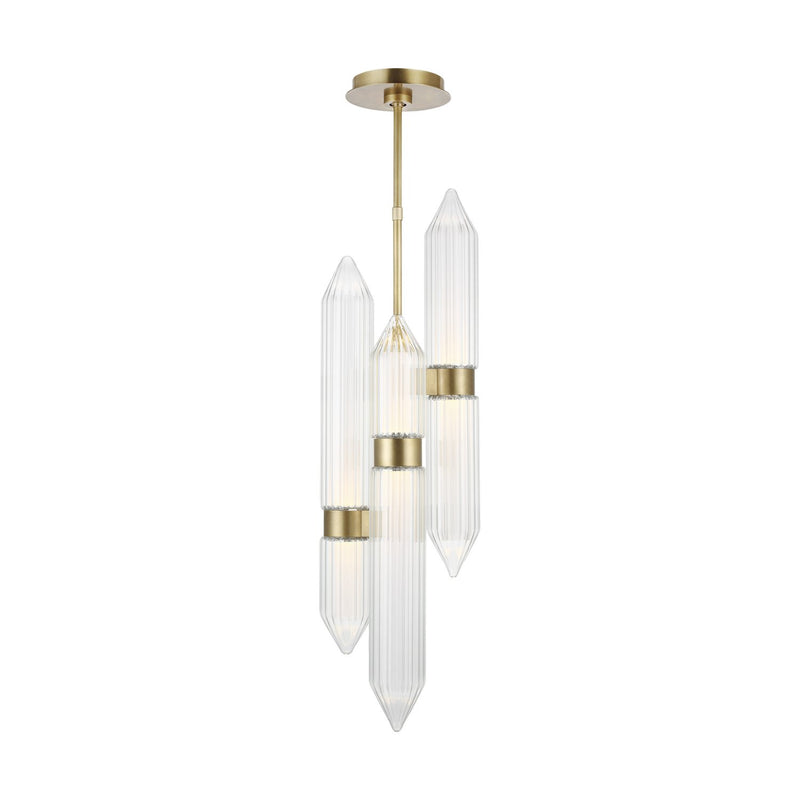 Langston Large Pendant in Plated Brass Integrated
