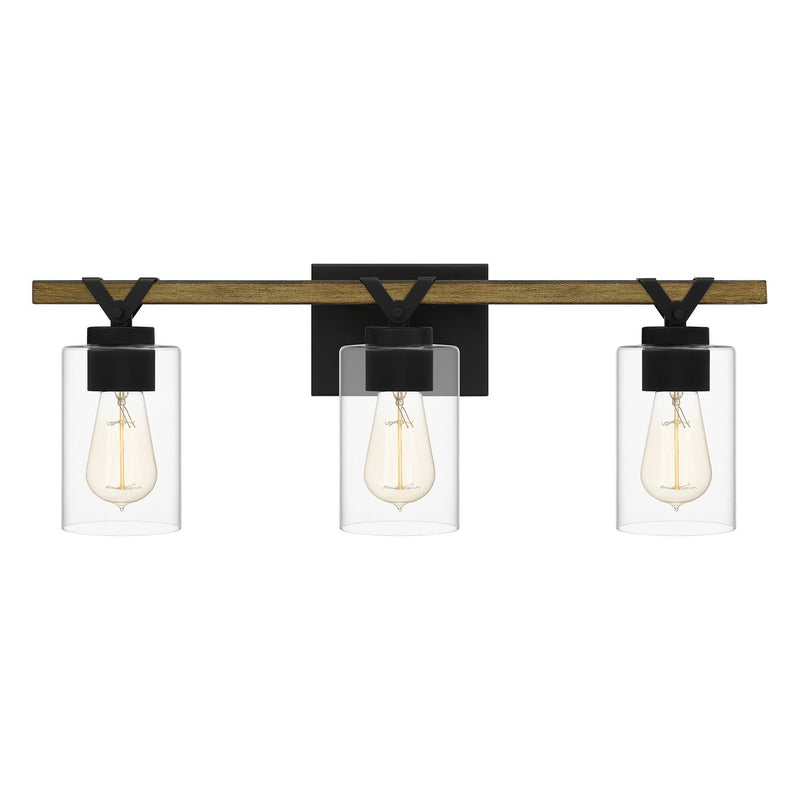 Devon Court 3-Light Bath Vanity Light in Matte Black