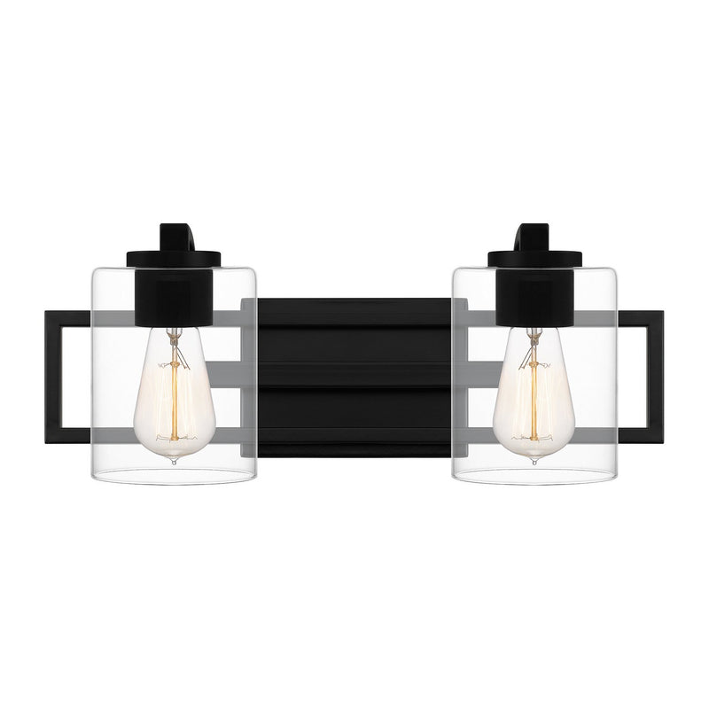 Lansdowne 2-Light Bath Vanity Light in Matte Black