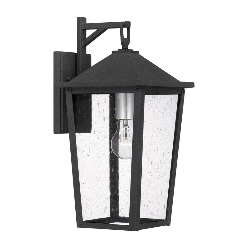 Stoneleigh Medium Outdoor Wall Lantern in Mottled Black
