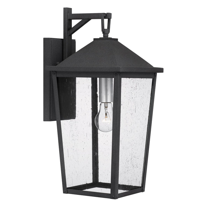 Stoneleigh Large Outdoor Wall Lantern in Mottled Black