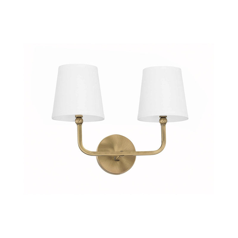 Dawson 2-Light Wall Sconce in Aged Brass