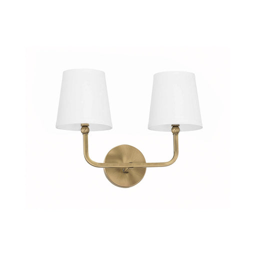 Dawson 2-Light Wall Sconce in Aged Brass