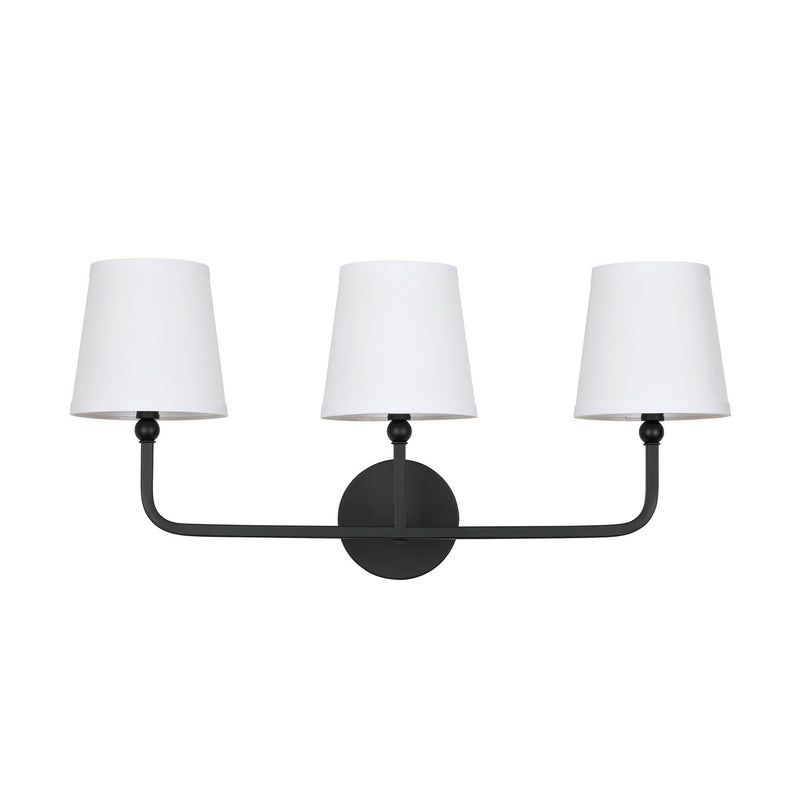 Dawson 3-Light Bath Vanity Light in Matte Black
