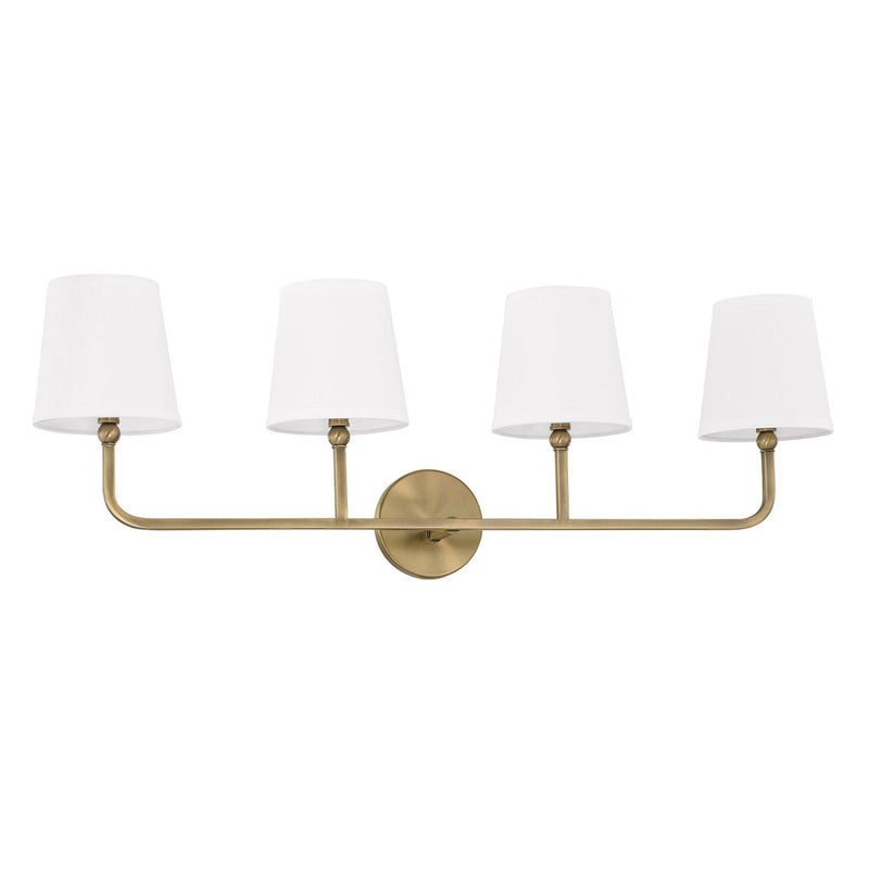 Dawson 4-Light Bath Vanity Light in Aged Brass