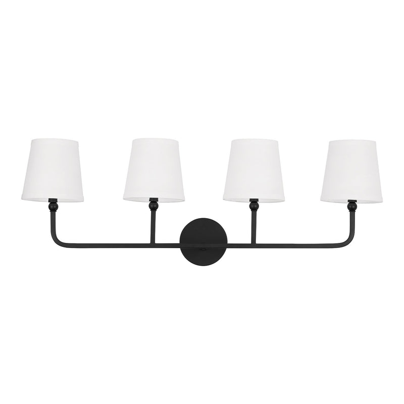 Dawson 4-Light Bath Vanity Light in Matte Black