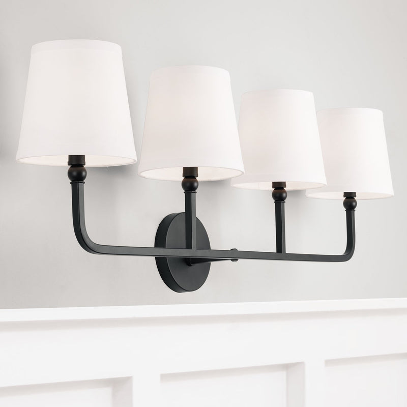 Dawson 4-Light Bath Vanity Light in Matte Black