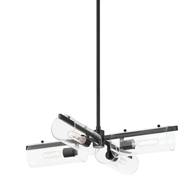 H326804-SBK - Ariel 4-Light Chandelier in Soft Black by Mitzi