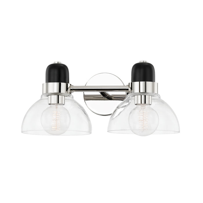 H482302-PN - Camile 2-Light Bath Bracket in Polished Nickel by Mitzi