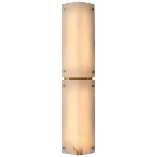 Clayton LED Wall Sconce in Alabster and Hand-Rubbed Antique Brass