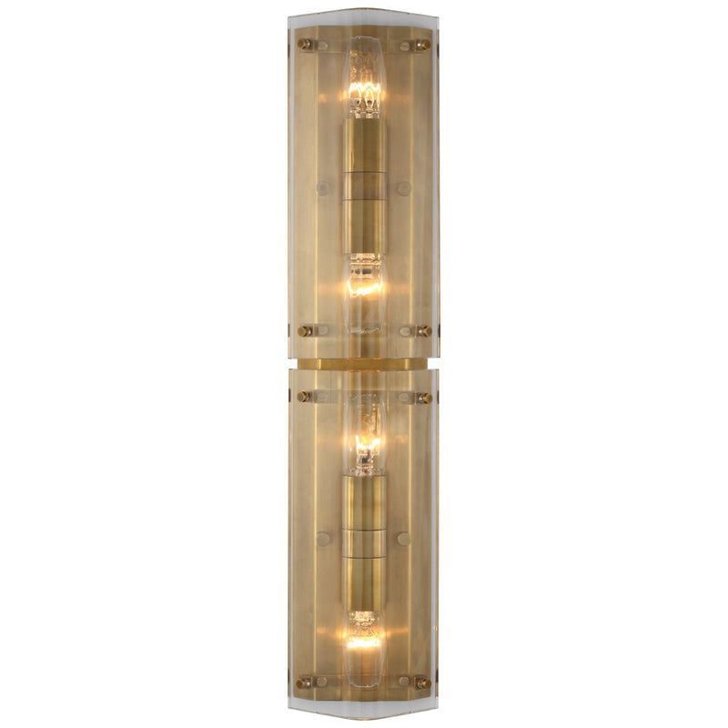 Clayton 25" 4-Light Wall Sconce in Crystal and Hand-Rubbed Antique Brass