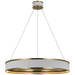 Connery LED Chandelier in Matte White and Antique-Burnished Brass