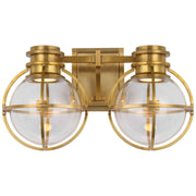 Gracie Double 2-Light Bath Vanity Light in Antique-Burnished Brass