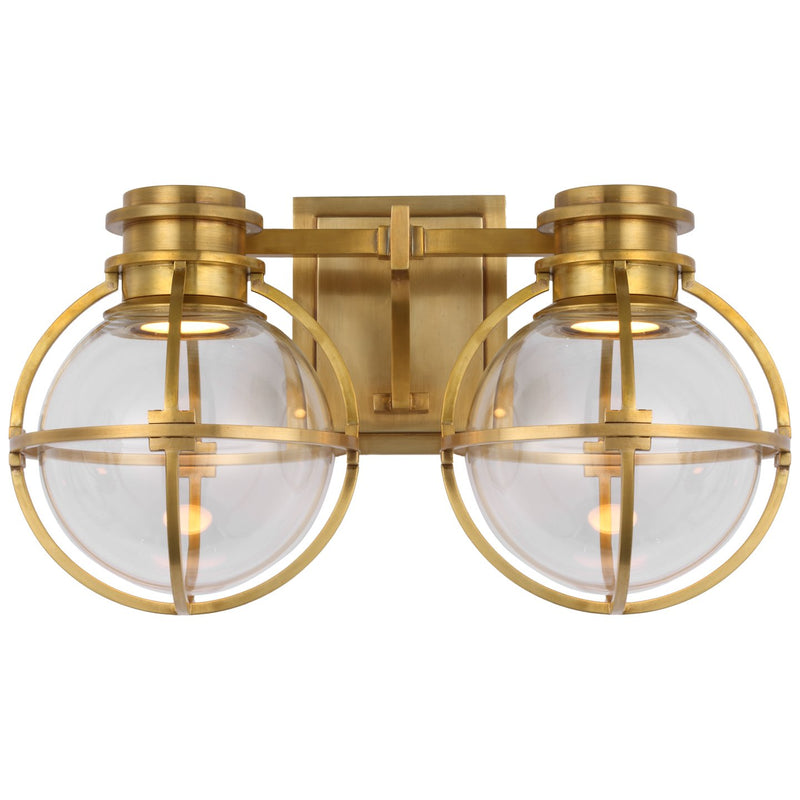 Gracie Double 2-Light Bath Vanity Light in Antique-Burnished Brass