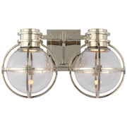 Gracie Double 2-Light Bath Vanity Light in Polished Nickel