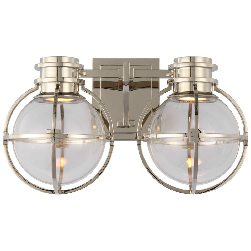 Gracie Double 2-Light Bath Vanity Light in Polished Nickel