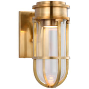 Gracie Tall Bracketed Bath Sconce in Antique-Burnished Brass