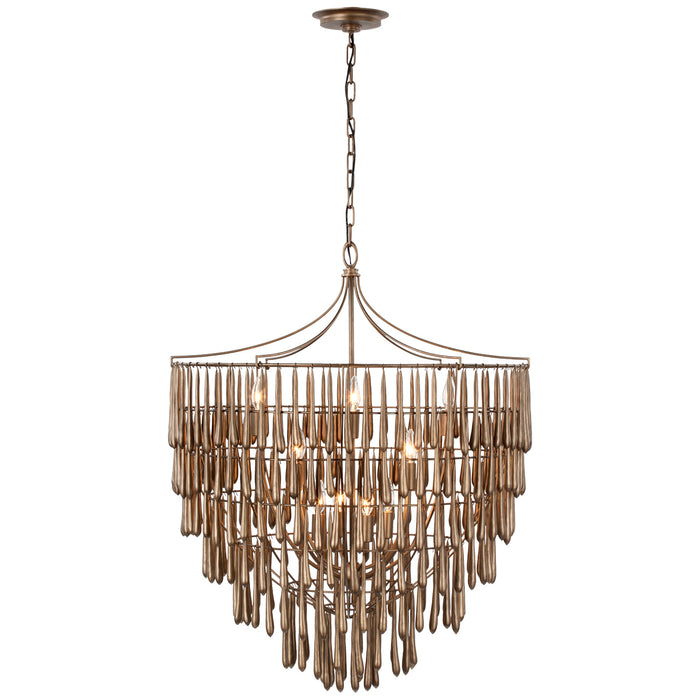 Vacarro LED Chandelier in Antique Bronze Leaf