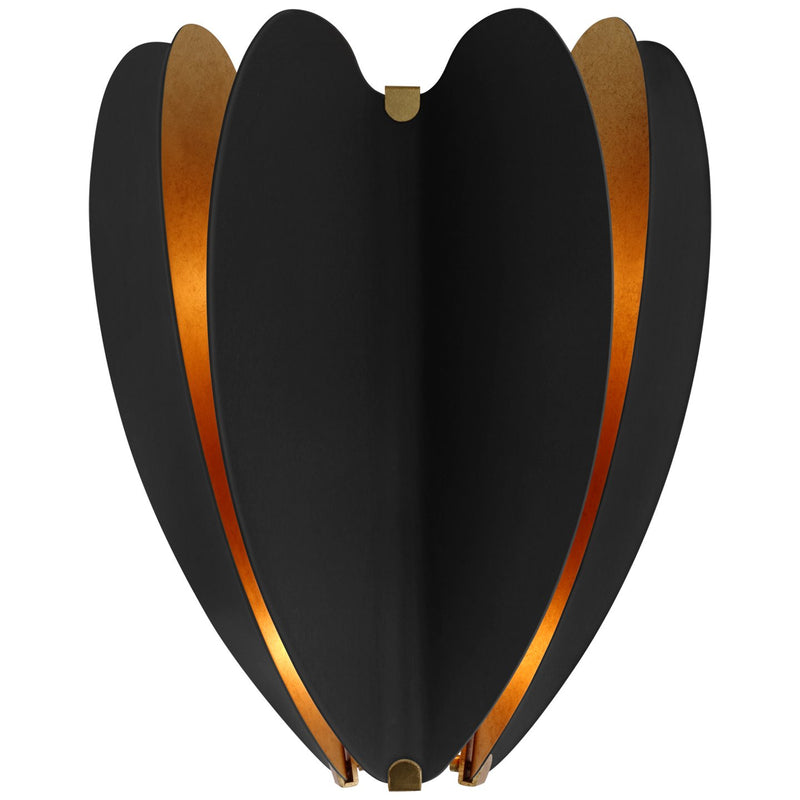 Danes Small 2-Light Wall Sconce in Matte Black and Gild