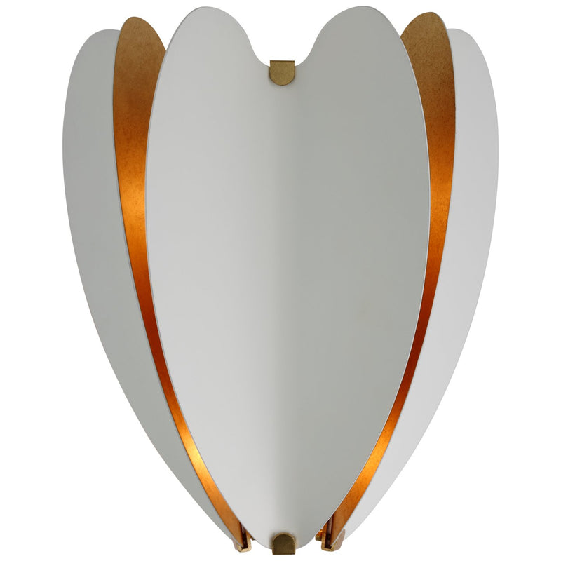 Danes Small 2-Light Wall Sconce in Matte White and Gild