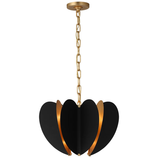 Danes Small 6-Light Pendant in Matte Black and Gild