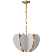 Danes Small 6-Light Pendant in Matte White and Gild