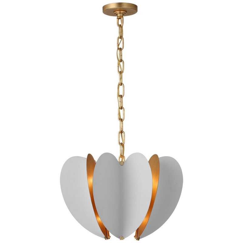 Danes Small 6-Light Pendant in Matte White and Gild