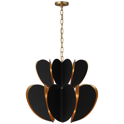 Danes Two-Tier 12-Light Pendant in Matte Black and Gild